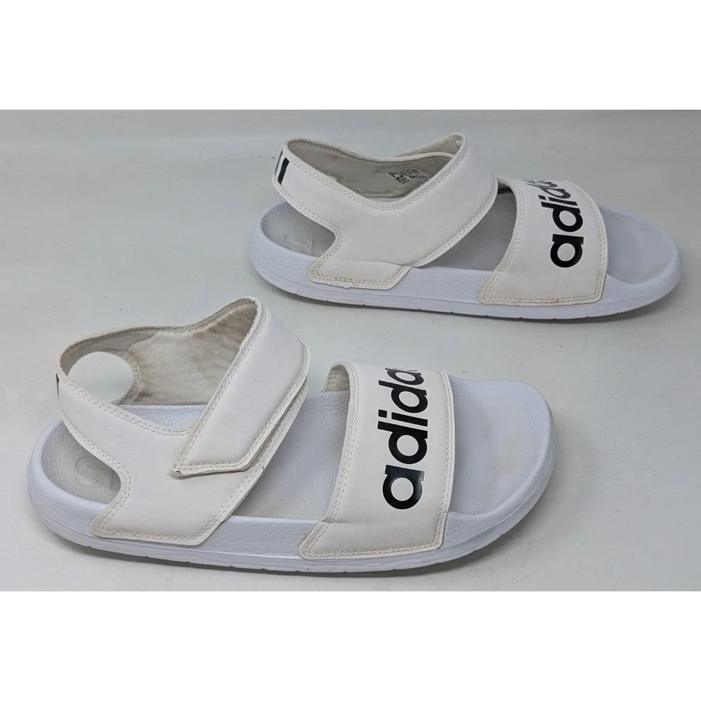 Adidas Adilette FW5360 Men's Size 8 White‎ Ankle Strap Sandals VTG